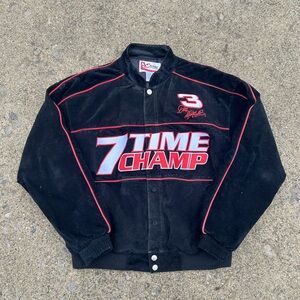 Black & Red 'Dale Earnhardt 7 Time Champ' Men's Bomber Jacket